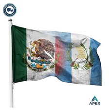 Mexico Guatemala Flag 3x5 FT Nylon Outdoor Indoor 150x90cm For Pole Hanging picture