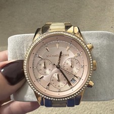 Michael Kors Women’s Gold-Tone Quartz Chronograph Date Bracelet Watch picture