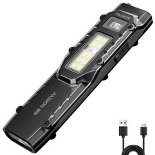 EDC Tactical Flashlight,1500 Lumen Flat Flashlights Rechargeable,Dual-Switche... picture