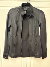 Spyder Active Women's Black Long Sleeve Stretch Track Jacket Knit Size Small picture