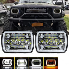 Pair 5X7/7X6 LED Headlights For Jeep Cherokee XJ 1984-2001 Wrangler YJ 1986-1995 picture