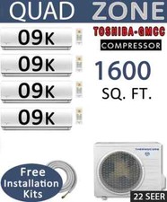 36000 BTU Quad Zone Ductless Mini Split Air Conditioner Heat Pump: 9000 x 4 picture
