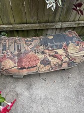 French Antique Aubusson Weave Tapestry Victorian 37 x 20 Inches Hanging picture