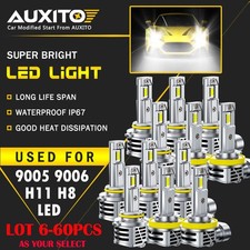 6-60X AUXITO 9005&9006&H11 LED Bulb Combo Headlight Fog Light Kit White High Low picture