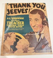 Original 1936 THANK YOU JEEVES Window Card Movie Poster 20th Century Fox Trimmed picture