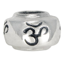 Sterling Silver Aum Om Symbol Bead For European Charm Bracelet - Hindu Jewelry picture
