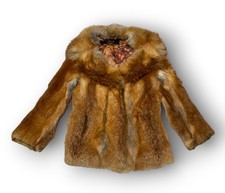 Vintage 60s 70s Red Fox Fur Coat Jacket Titches Dallas Womens S M Pit 18 L 27 picture
