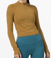 Lululemon Swiftly Tech 1/2 Zip 2.0 Cool Shirt Spiced Bronze Tuscan Gold Size 6 picture