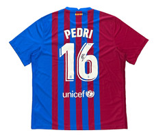 2021-22 Pedri Signed Soccer Barcelona Jersey Auto Beckett Witness picture