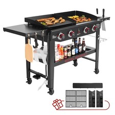 Royal Gourmet 4-Burner Propane Grill Griddle Combo w/ Bonus Grilling Gear Set picture