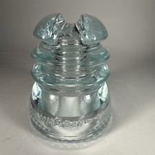 Vintage Hemingray Glass Insulator No. 43 ice blue Made in USA picture