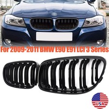 Gloss Black Front Kidney Dual Slats Grill for BMW E90 E91 LCI 325i 328i 2009-11 picture