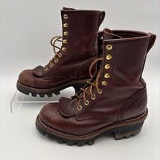 Vintage Chippewa Women's Redwood Logger Packer Boots Size 7.5 M Leather Gorpcore picture