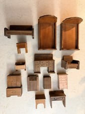 Vintage Wooden Dollhouse Furniture Mixed Lot picture