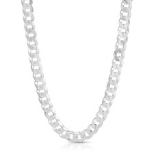 REAL Solid 925 Silver Flat Miami Curb Cuban Link Chain Necklace 6.8mm 22'' Inch picture