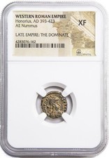 NGC XF Roman AE4 of Honorius AD393- 423 NGC Ancients Certified EXTREMELY FINE picture