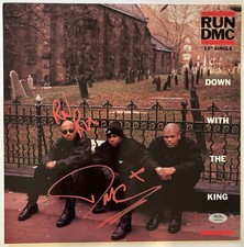 Rev Run & DMC Dual Autographed/Signed Vinyl LP Down With The King Run-DMC PSA picture