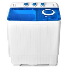 Costway Portable 26lbs Semi-automatic Twin Tub Washing Machine W/ Drain Pump picture