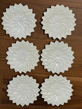 SET of 6 - Handcrafted* Vintage White Poinsettia 6.5