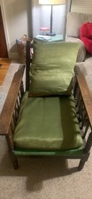 Rare Antique Turn-of-the-Century Oak Morris Chair – Slotted Reclining Armchair  picture
