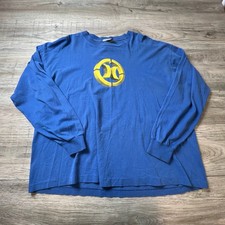 Hurley Long Sleeve Shirt Mens XL Blue Vintage Graphic Made in USA Surf Skater picture