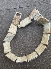 37.5 Inches Unique Excellent Rare Chinese Old White Jade Hand Made *Dragon* Belt picture