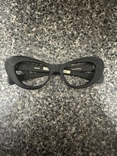 Vintage 1950s 60s Swank Black Cat Eye Eyeglass Frames Made in Italy Frame Only picture