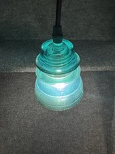 Vintage Hemingray Glass Insulator Pendant Light 3 Ft Industrial Hanging Lamp picture