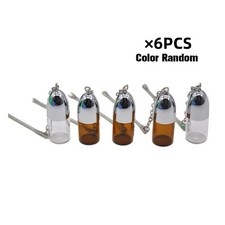 6‑Pack 36mm Mini Glass Travel‑Dispenser Storage Bottles with Small Spoon picture