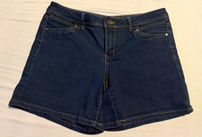 Simply Vera Vera Wang Size 6 Dark Wash Blue Denim Shorts Mid Rise Pockets picture