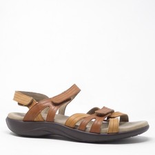 SAS Pier Heel Strap Women Sandals Brown Leather Strappy Comfort Walking 9.5N picture