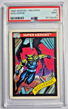 1990 Marvel Universe #37 X-Men Wolverine Patch Logan Mint PSA 9 picture