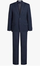 Calvin Klein Boys Slim Fit Stretch 2 Piece Formal Suit Set, Size 18 Brt Blue NWT picture