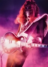 11x15 Kiss Ace Frehley Photo Poster Solo Flaming Guitar picture