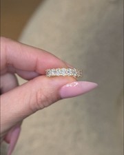 3.20 Ct Oval Cut Lab Grown Diamond Eternity Wedding Band Solid 14K Yellow Gold picture