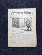ORIGINAL 1912 Suffragist Feminist Newspaper, WSPU Votes for Women Civil Rights  picture