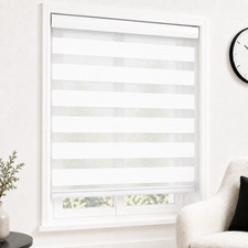 ShadesU Custom Made Zebra Blinds for Indoor Windows, White, 20