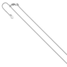 Leslie's Adjustable 1.2 mm Diamond-Cut Double Curb Chain Necklace 14k White Gold picture