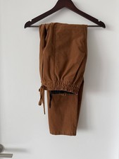 Lululemon Men's Pull-On Jogger Pant Brown Canvas Cinch Hem Drawcord Zip Pocket S picture