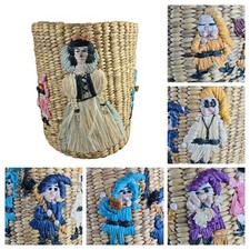 Disney Snow White & Seven Dwarfs Basket 1950's/60's RARE FOLKART  picture