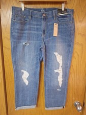 a.n.a Women’s Skinny Boyfriend Crop Jeans Distressed/Stretch Size 14 NWT   picture