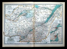 1897 Century Map Quebec Canada Montreal Joilette Gatineau Ottawa St Lawrence picture