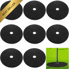 Peryiter Rubber Mulch Tree Ring Protector Mat Landscape Weed Barrier 6 Pcs 20 in picture