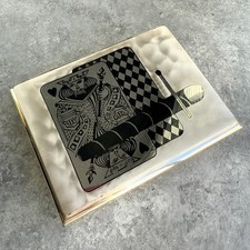 WMF Ikora Playing Card King Wood Lined Trinket Jewelry Box Art Deco MCM Germany picture