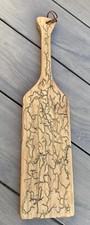 24” Long Handle Charcuterie Board, Fractal Burned Filled w/ Color Resin, Signed picture