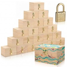 CroBlissful 36 Set 72 Pcs Unfinished Wooden Box with 4.7x3.2x3.2'', Classic picture