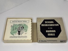 Sexual Misbehavior In The Human Male, Vintage 1954 Cocktail Napkins, Funny Humor picture