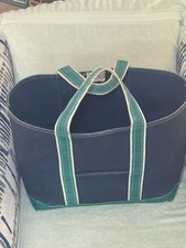 Vintage LL Bean Boat And Tote Extra Large Blue / Green Bag USED picture