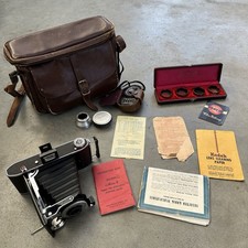 Vintage Agfa Viking Folding Camera Lot w/ Leather Case & Weston Exposure Meter picture