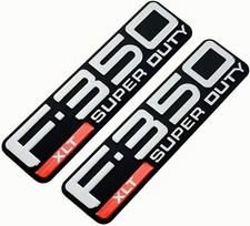 1999 2000 2001 2002 2003 FORD F350 F-350 SUPER DUTY XLT FENDER EMBLEMS PAIR NEW picture
